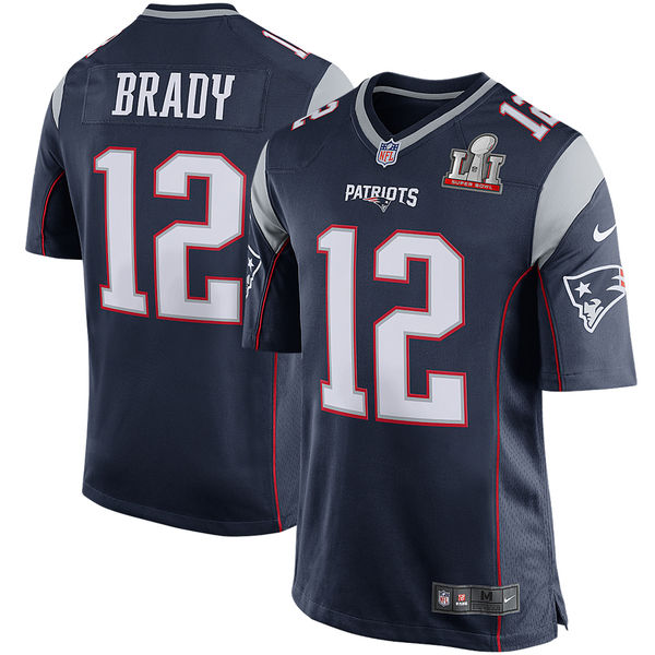 Tom Brady New England Patriots Nike Youth Super Bowl LI Bound Game Jersey - Navy